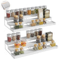 2 Pack Expandable Spice Rack Organizer for Cabinet (White / 2 Pack)