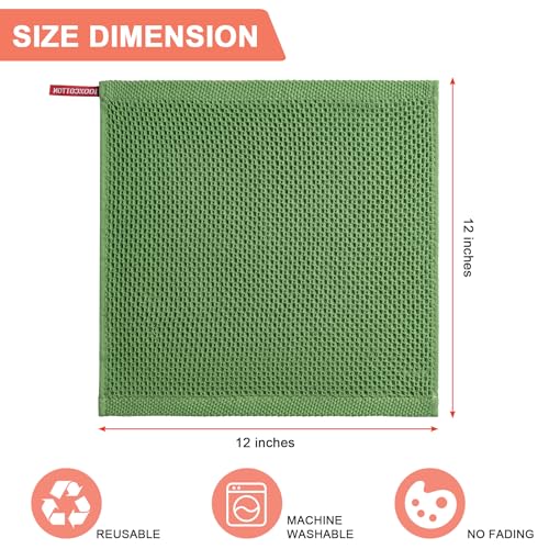 Kitchen Towels 8 (Grass Green / 12 x 12 - 8 Pack)
