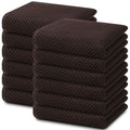 100% Cotton Waffle Weave Kitchen Dish Towels 12 (Dark Brown / 13 X 28 - 12 Pack)