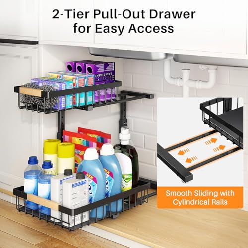 Under Sink Organizer (Large-1-Pack / Black)