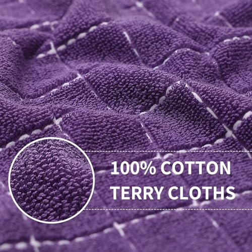 100% Cotton Terry Kitchen Towels (Purple / 13 X 28 - 6 Pack)