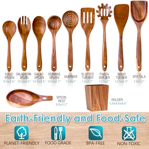 Acacia Wood Cooking Utensils Set (11 pcs set)