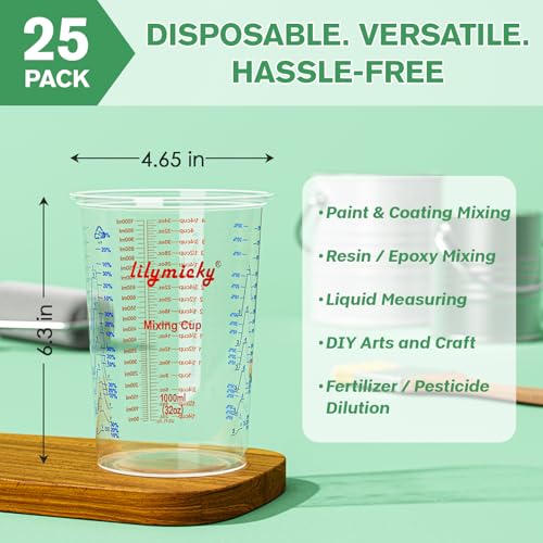 25 Pack Plastic Mixing Cups