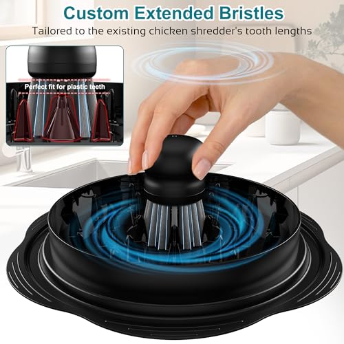 Mini Dish Brush for Cleaning Chicken Shredder (Black)