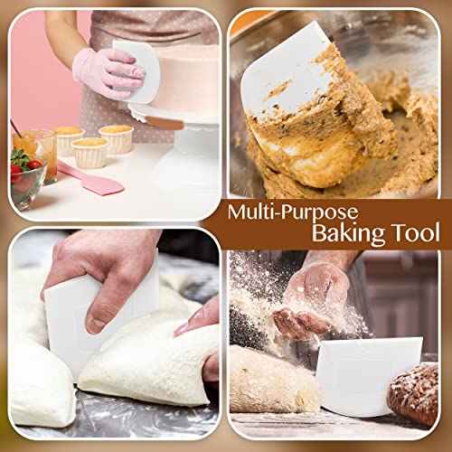 Plastic Bench Scraper for Baking (2 White)