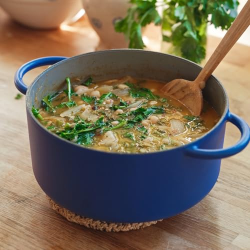 3.5 Quart Enameled Cast Iron Dutch Oven Pot w (Blueberry)