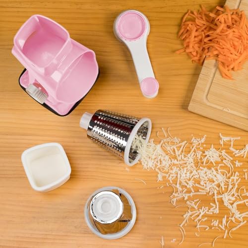 Rotary Cheese Grater Hand Crank Pink (3 IN 1 / Pink)