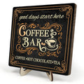 Vintage Coffee Bar Decor Sign (Black / 5.9 x 5.9 x 0.32 inches)