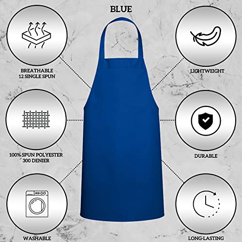 12 Pack Professional Chef Apron (Royal Blue)
