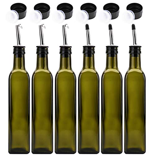 6 Pack 8 oz Glass Olive Oil Dispenser Bottles