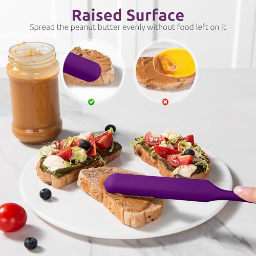 Skinny Silicone Jar Spatula Scraper (Purple / 9.72 in)