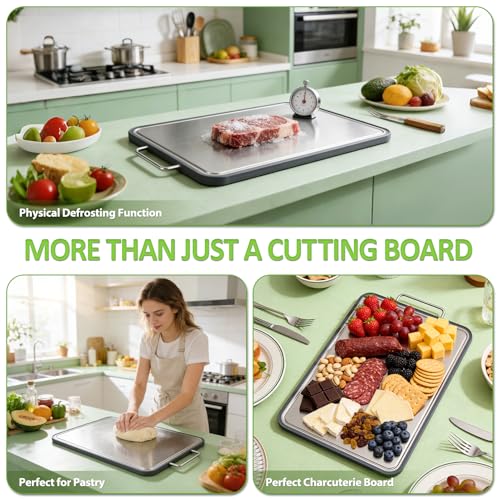 Stainless Steel Cutting Board for Kitchen (Double Sided Stainless Steel)