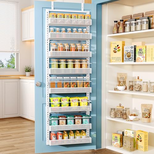 8 Tiers Over the Door Organizer (White / 17" W x 6" D x 69" H)