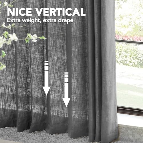 Sheer Curtains (Steel Grey/Sheer / 50"W x 96"L (Pack of 2))