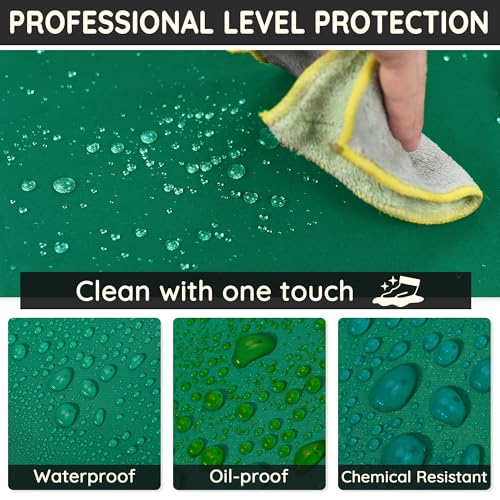 Heavy Duty Extra Long Oil & Chemical Resistant Thicker Rubber Aprons Unisex (Green)