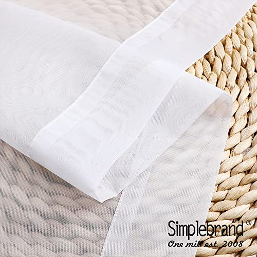 Sheer White Curtains 108 Inches Long (White / 42"W x 108"L (Pack of 2))