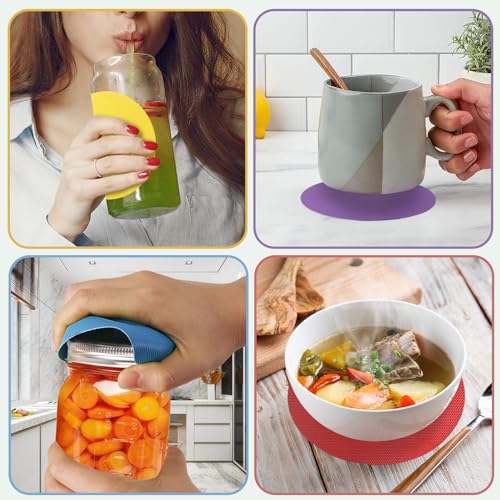 6PCS Rubber Jar Opener Gripper Pads for Seniors (Multicolor)