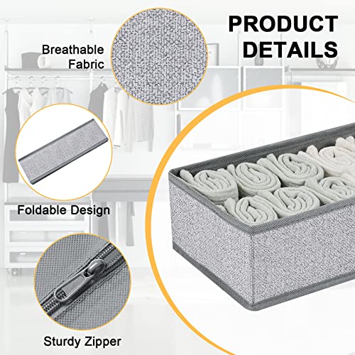 Drawer Organizer Clothes (Blended Gray / 4 Pack)