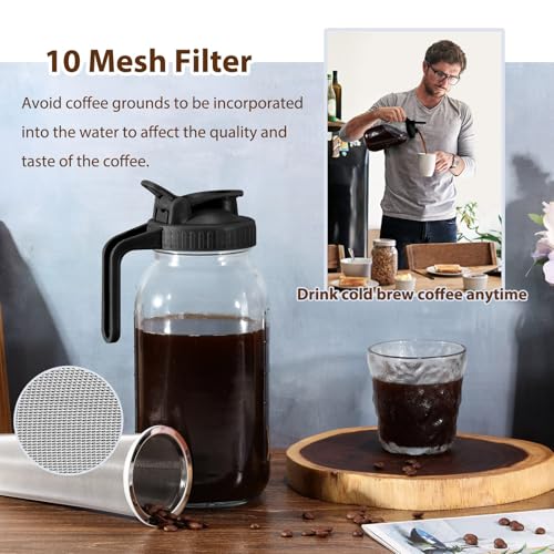 Cold Brew Coffee Maker Pitcher (Black / 64 Ounces)