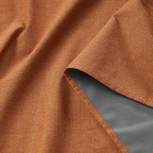 Burnt Orange Total Blackout Curtains 96 Inch Long for Office (Burnt Orange / 52"W x 96"L (Pack of 2))