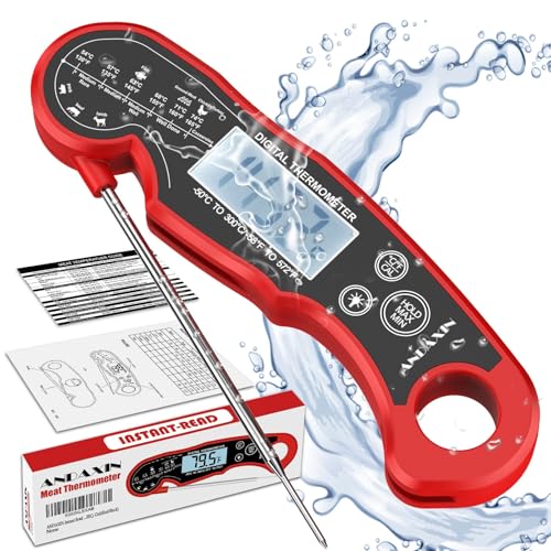Meat Thermometer Digital for Grilling and Cooking (Red/Black)