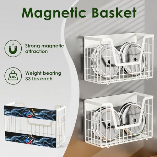 4 Pack Magnetic Shelves For Fridge (White / 4)