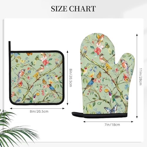 Bird Oven Mitts and Pot Holders Sets 3PCS (Bbird01)