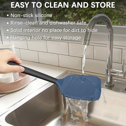 2 Pack Silicone Spatula Set (DarkBlueBlack)