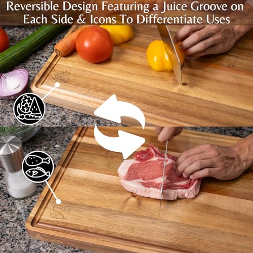 Acacia Wood Cutting Board (17"L x 12"W)