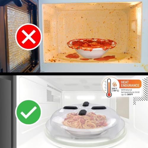 Magnetic Microwave Splatter Cover for Food (Black)