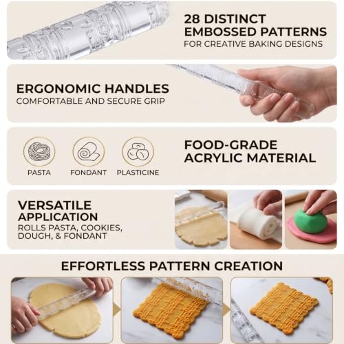 Musical Note Embossed Acrylic Rolling Pin (51019 notes)
