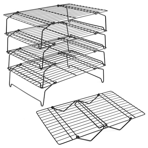 5 Tier Stainless Steel Cooling Rack (Black / 15" x 10")