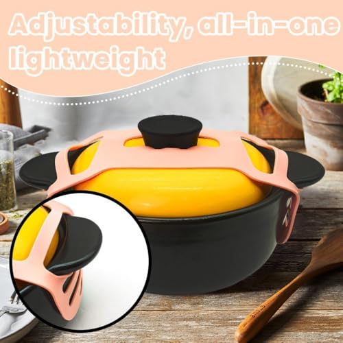 Silicone Lid Lock Strap for Crockpot Slow Cooker (Pink 2PCS)