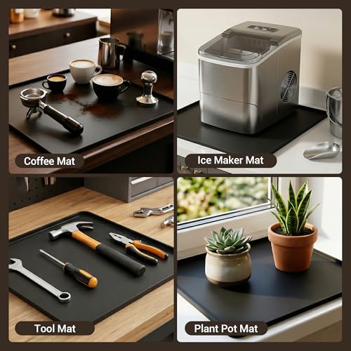 Silicone Coffee Mat for Countertop (Black / 16" x 16")