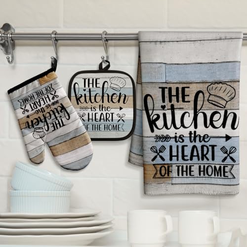 6 Pcs Farmhouse Kitchen Decor Accessories Set (Brown Green / Kitchen)