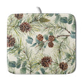 Winter Dish Drying Mat for Kitchen Counter 16x18 Christmas Evergreen Leaves Pinecone Holiday Theme Absorbent Reversible Microfiber Drying Mats Kitchen Countertop Protector Dishes Drainer Pad (16" x 18")
