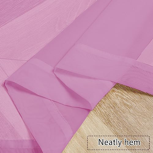 Pink Sheer Curtains 78 Inches Long 2 Panels Set for Living Room (Pink / 42"W x 78"L (Pack of 2))