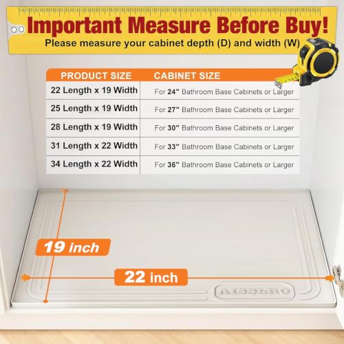 Under Sink Mat 22 X 19 (19"W x 22"L / Beige)