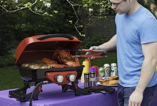 3‑Piece Stainless Steel BBQ Grilling Tool Set with Grill Glove (Red)