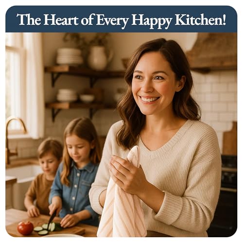 Kitchen Dish Towels 100% Cotton Soft & Durable 4 Pack (18"x28" - 4 Pack / 10: Coral)