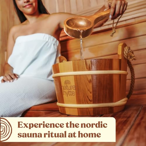 Red Cedar Sauna Bucket and Ladle Set 4L (4L (1 Gallon))