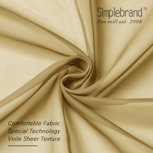 Gold Sheer Curtains 63 Inch Length 2 Panels (Gold / 42"W x 63"L (Pack of 2))