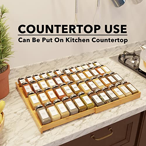Bamboo Spice Drawer Organizer (12" to 23" Wide / Natural)