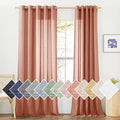Semi Sheer Linen Patio Curtains for Sliding Door (70"W x 84"L (Pack of 2) / Burnt Orange)