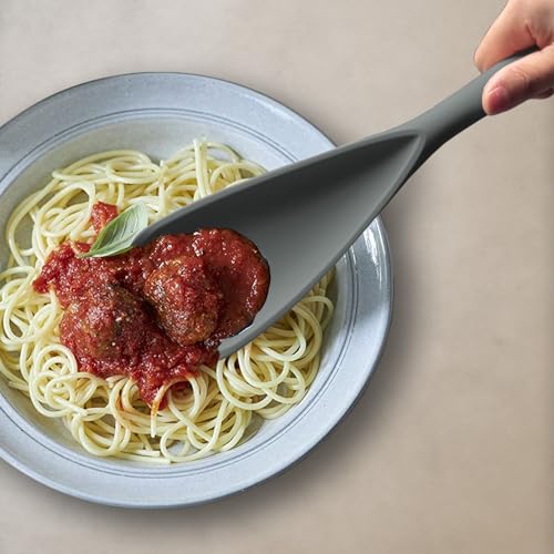 Silicone Cooking Spoon Spatula For Non (Gray_2-PCS)