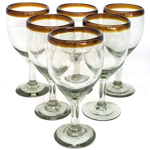 Amber Rim 13 oz Wine Glasses (13 oz Wine Amber)