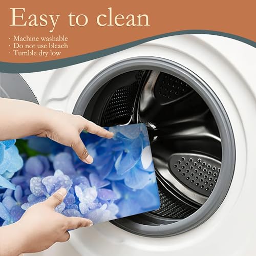 Blue Hydrangea Flower Dish Drying Mats 18x24 Inch (Blue Hydrangea Flower)