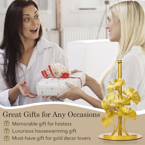 Vintage Gold Ginkgo Paper Towel Holder Countertop (Ginkgo)