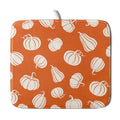 Fall Dish Drying Mat for Kitchen Counter Autumn White Pumpkins Festival Microfiber Absorbent Dish Draining Reusable Washable Foldable 16"x18" (18" x 16")