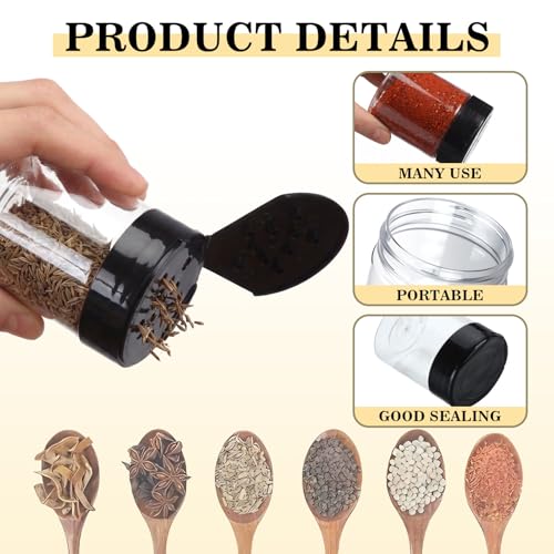 24 Pack 1 oz Plastic Spice Jars with Shaker Lids